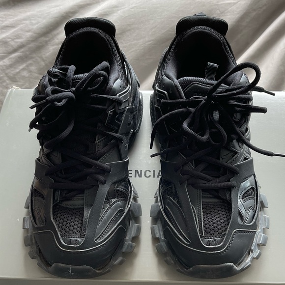 Men Balenciaga Track Sneaker Black/Black Clear size 42 (9) - Picture 2 of 12